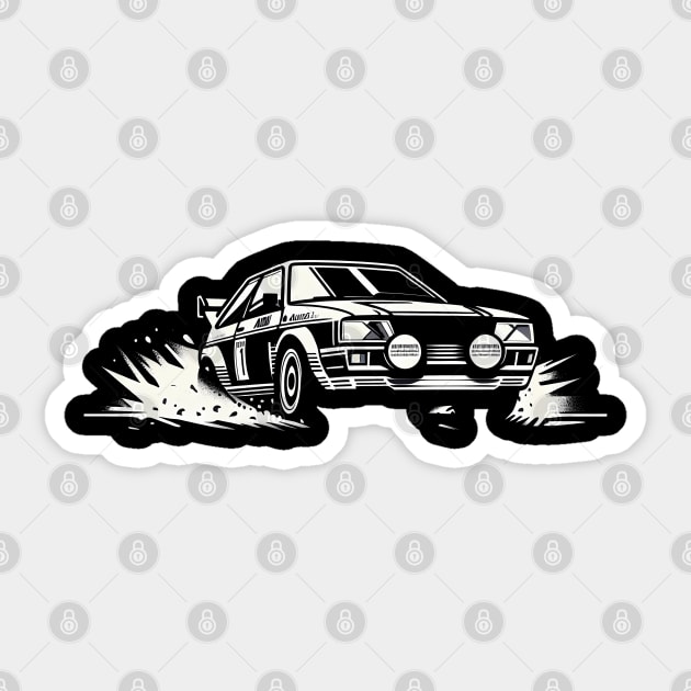 Audi Quattro Rally Car Sticker by TaevasDesign